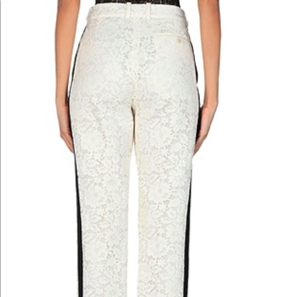 CALVIN KLEIN Ivory lined lace pants black stripes - Picture 8 of 11